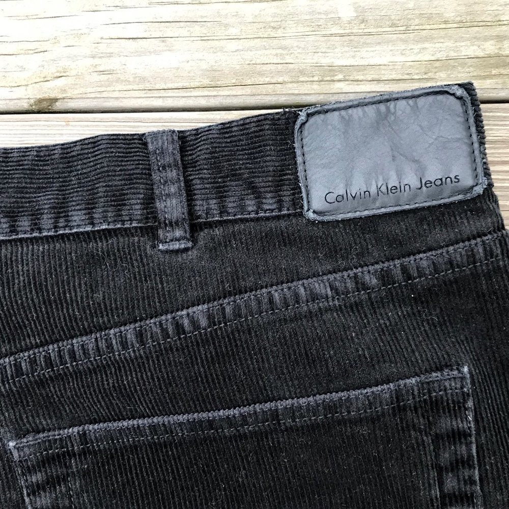 Calvin Klein Jeans Men Corduroy Black Pant Cotton - Picture 8 of 8